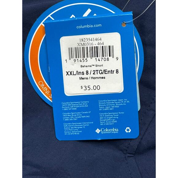 NWT Columbia Performance Fishing Gear Men's Blue Swim Trunks Shorts - Size 2XL - Picture 4 of 6